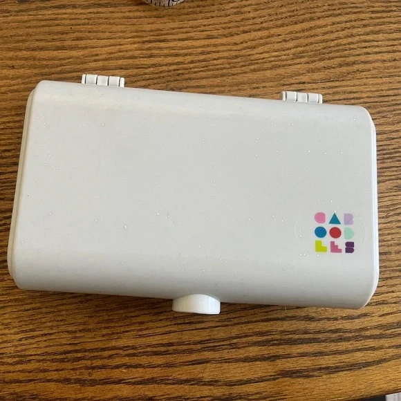 Small Caboodles cosmetic case rectangular with mirror EUC pale gray minimalist - Picture 1 of 10